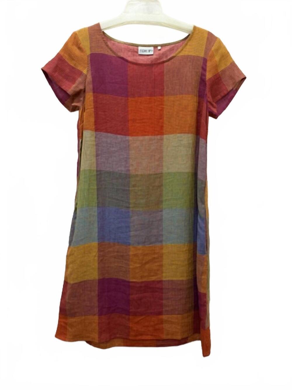 NEW FOIL women's fiesta check dress in multi
